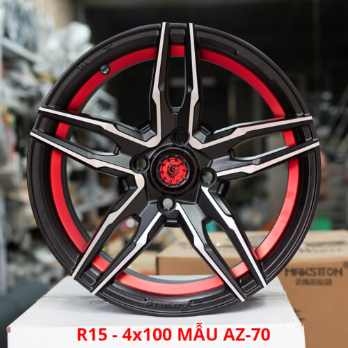 Bộ 04 Lazang ô tô 15 inch PCD 4x100 Mẫu AZ-70