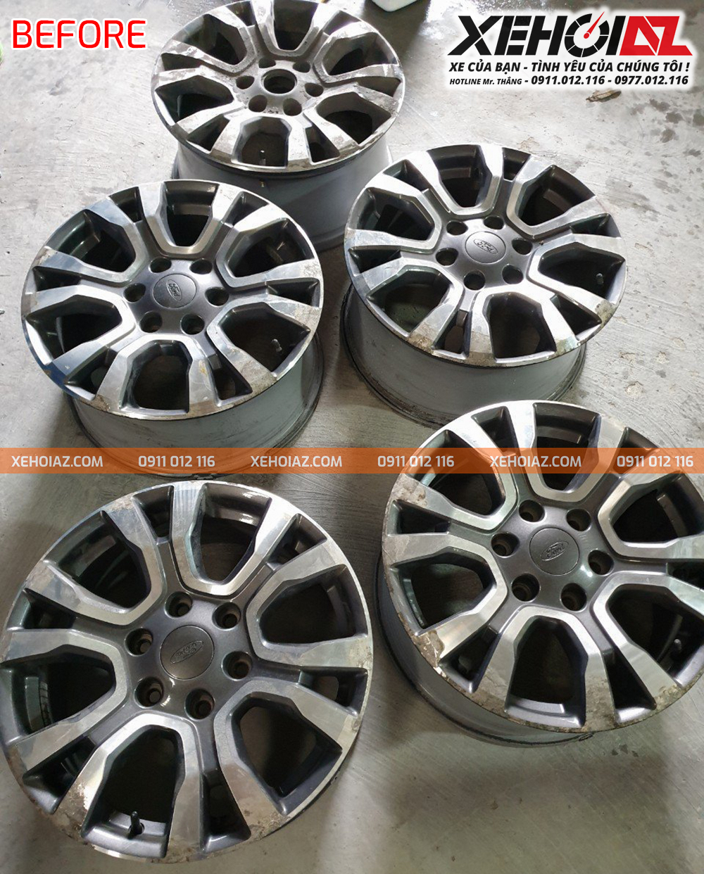 Sơn + Phay lazang ô tô 18 inch Ranger Wildtrak tại Xe Hơi AZ
